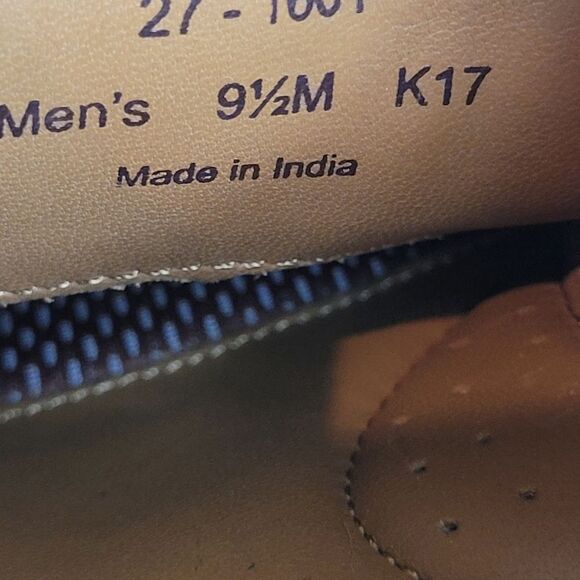 Johnston & Murphy Howell Mens Oxford Shoes Sz 9.5 Plain Toe Navy Oiled Leather - Picture 10 of 10